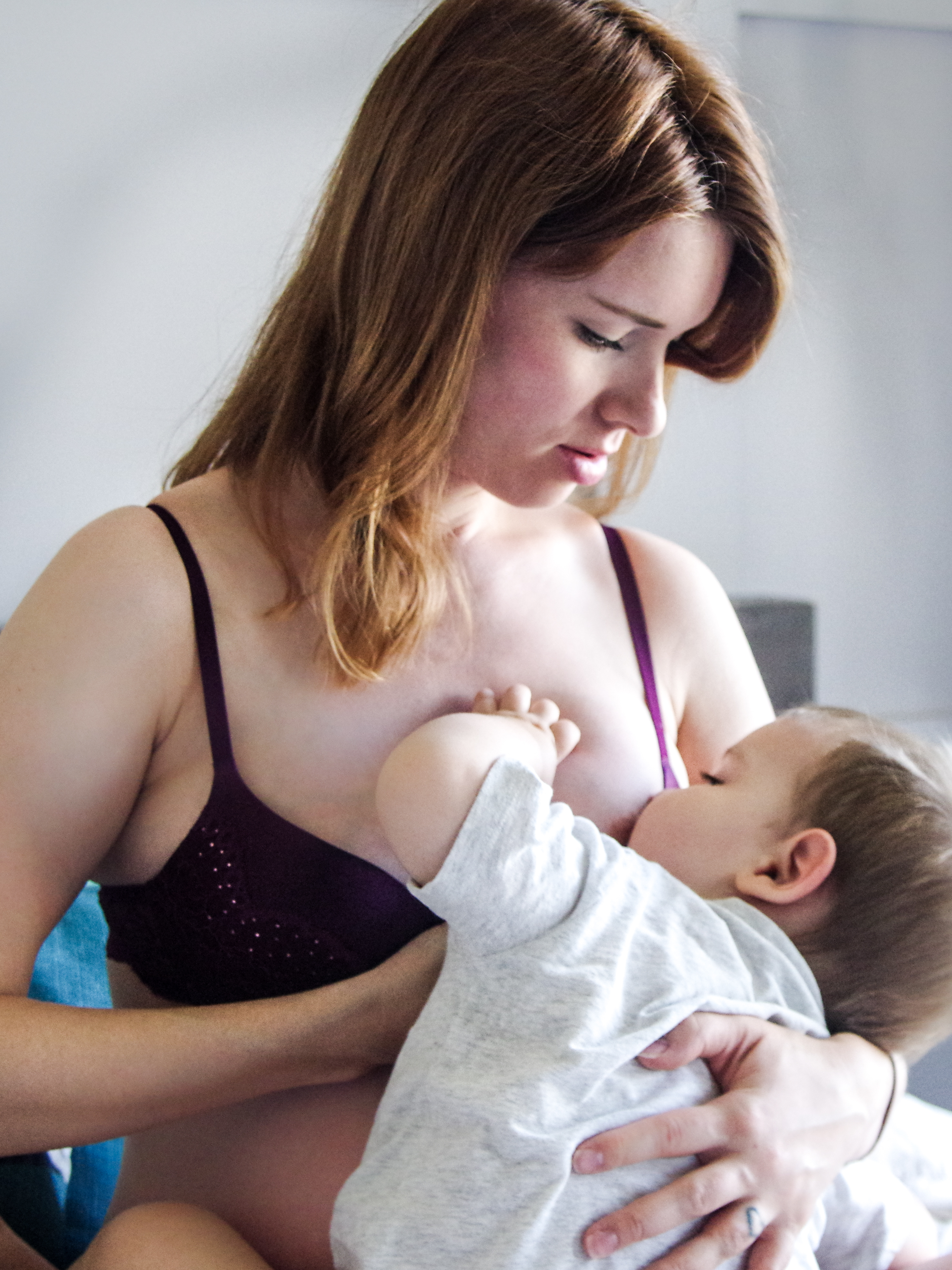 Mom breastfeeding baby